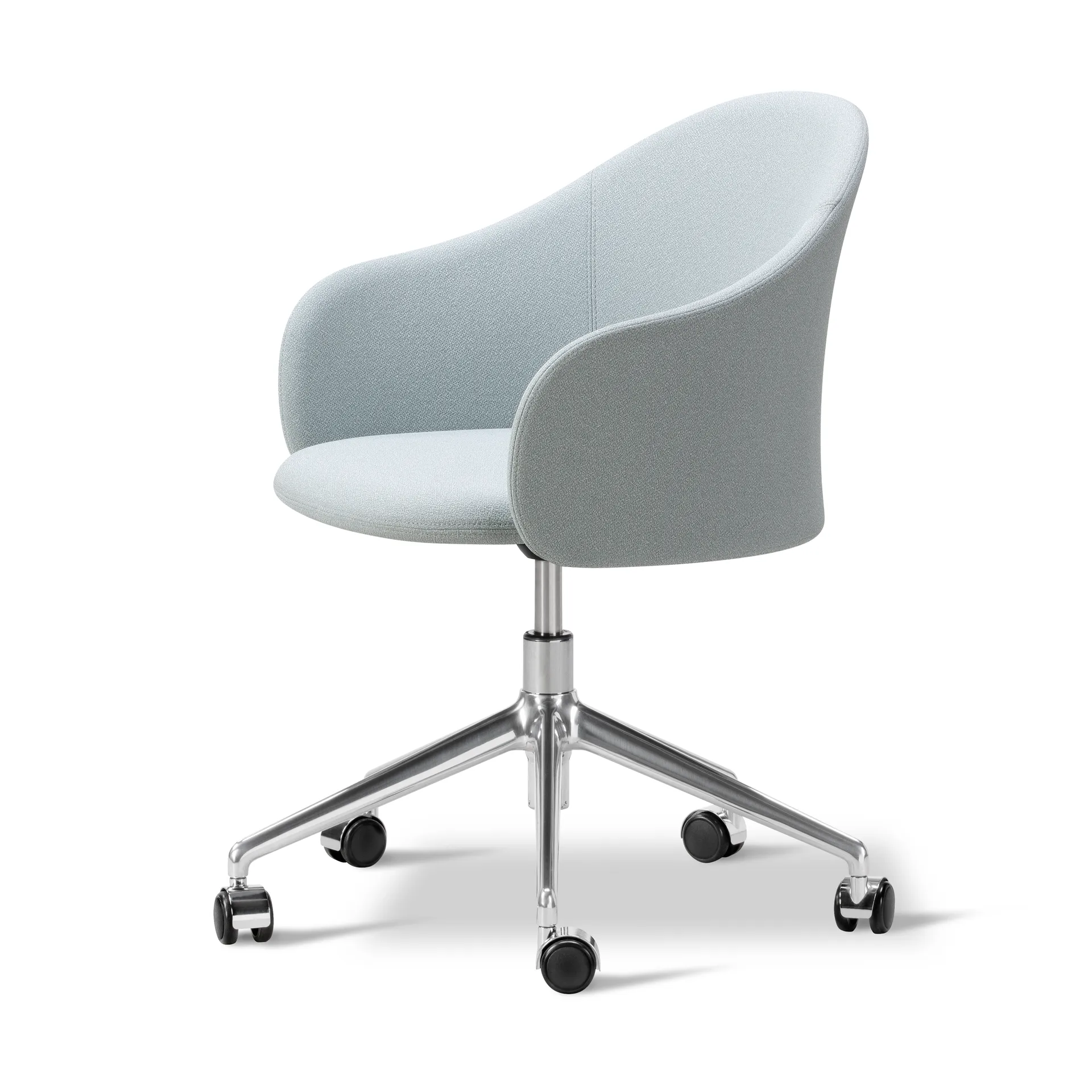 Gomo Armchair lenestol swivel base 5-star, Mylla 811-polert aluminium Fredericia Furniture