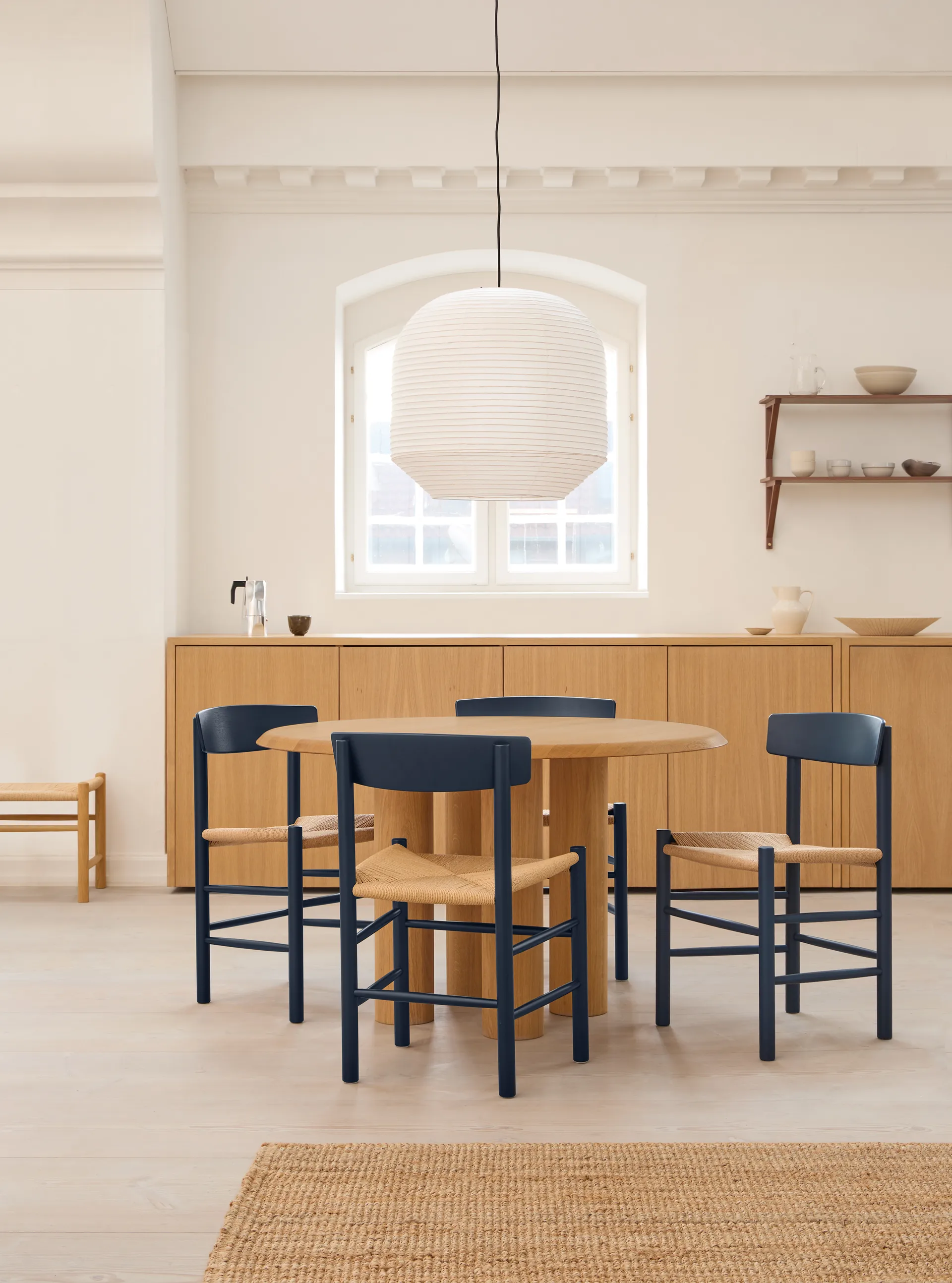 J39 stol, Indigo blue-flettet natur Fredericia Furniture