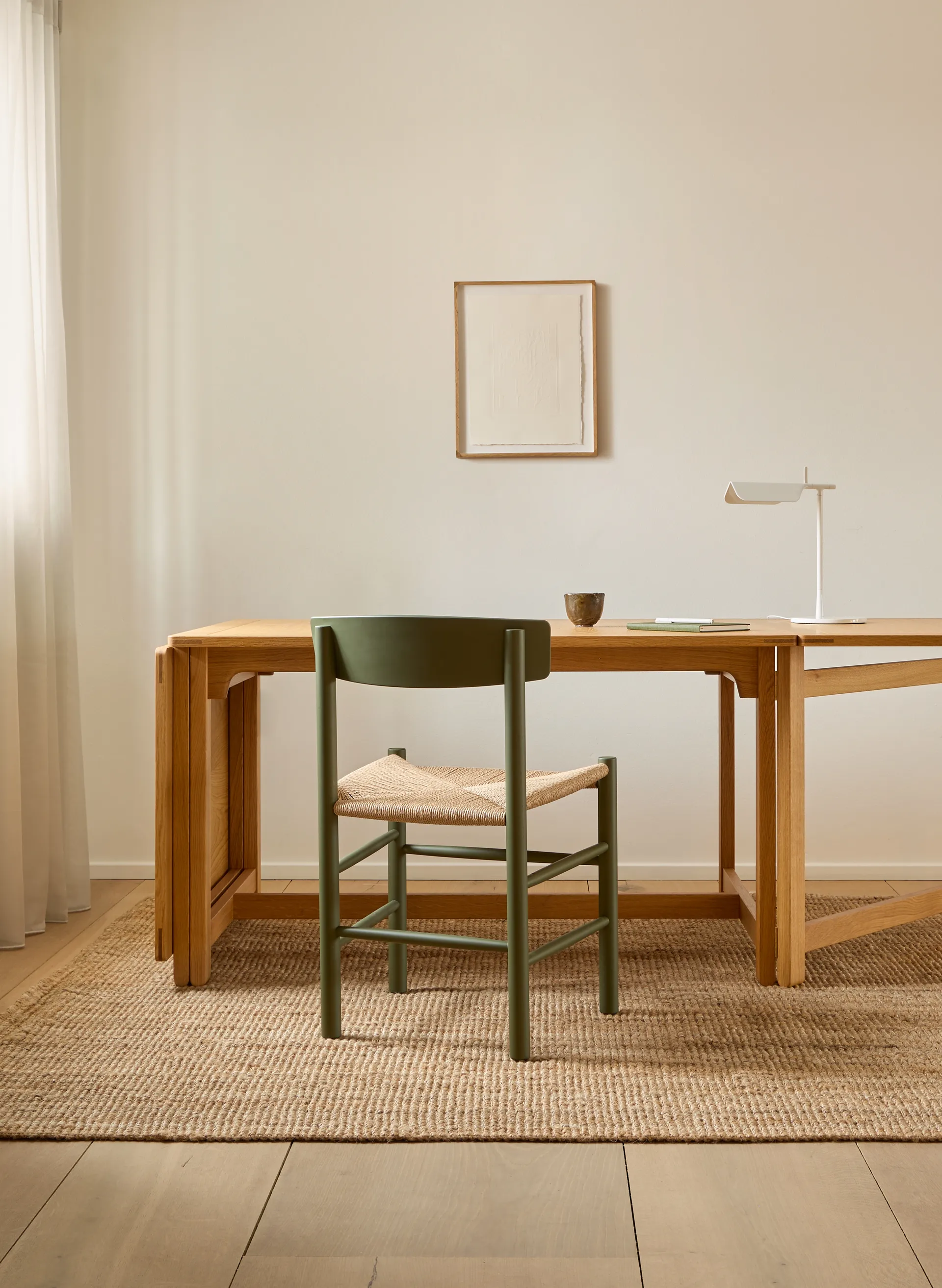 J39 stol, Khaki green-flettet natur Fredericia Furniture