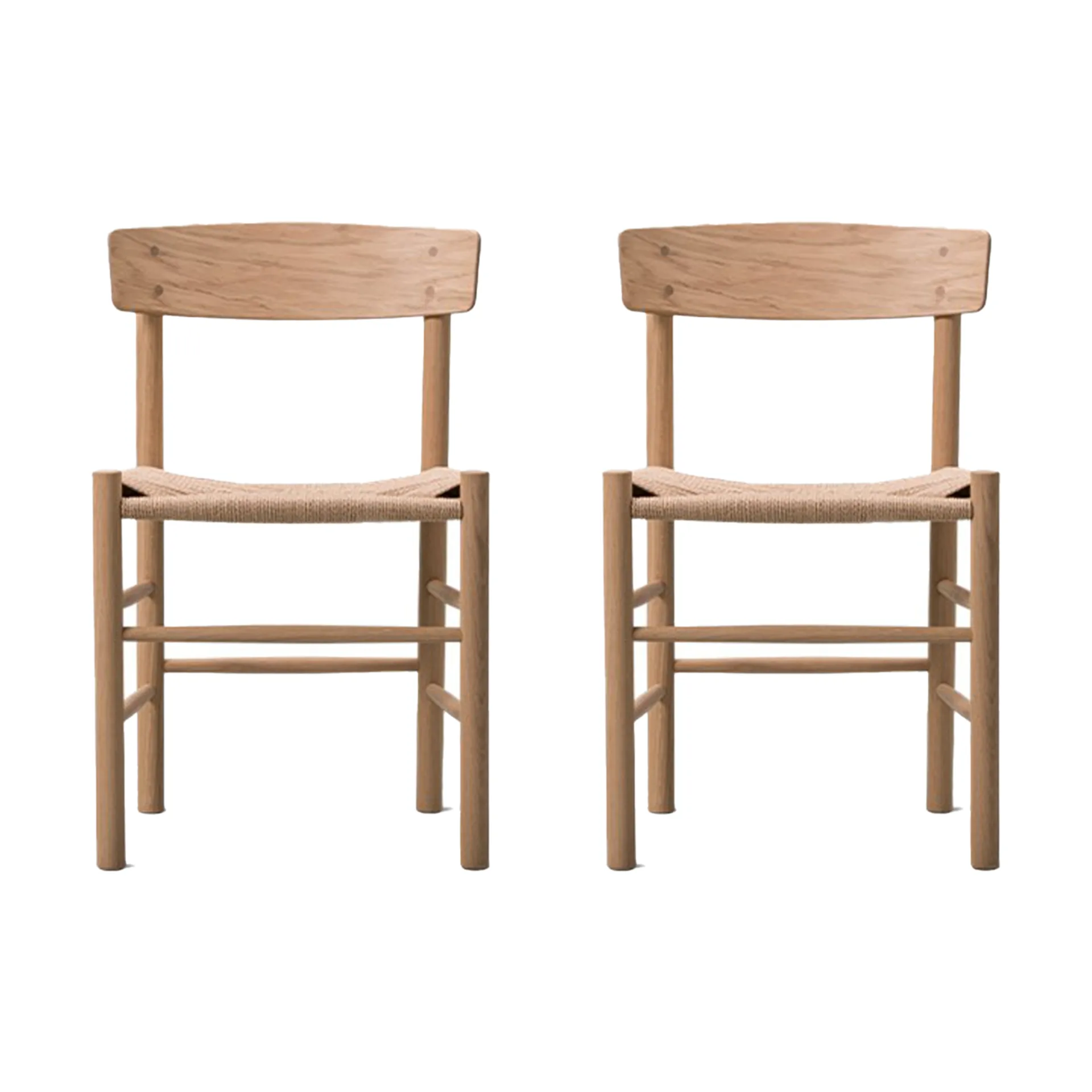 J39 stol, Lys oljet eik-flettet natur, 2-pakning,  Fredericia Furniture
