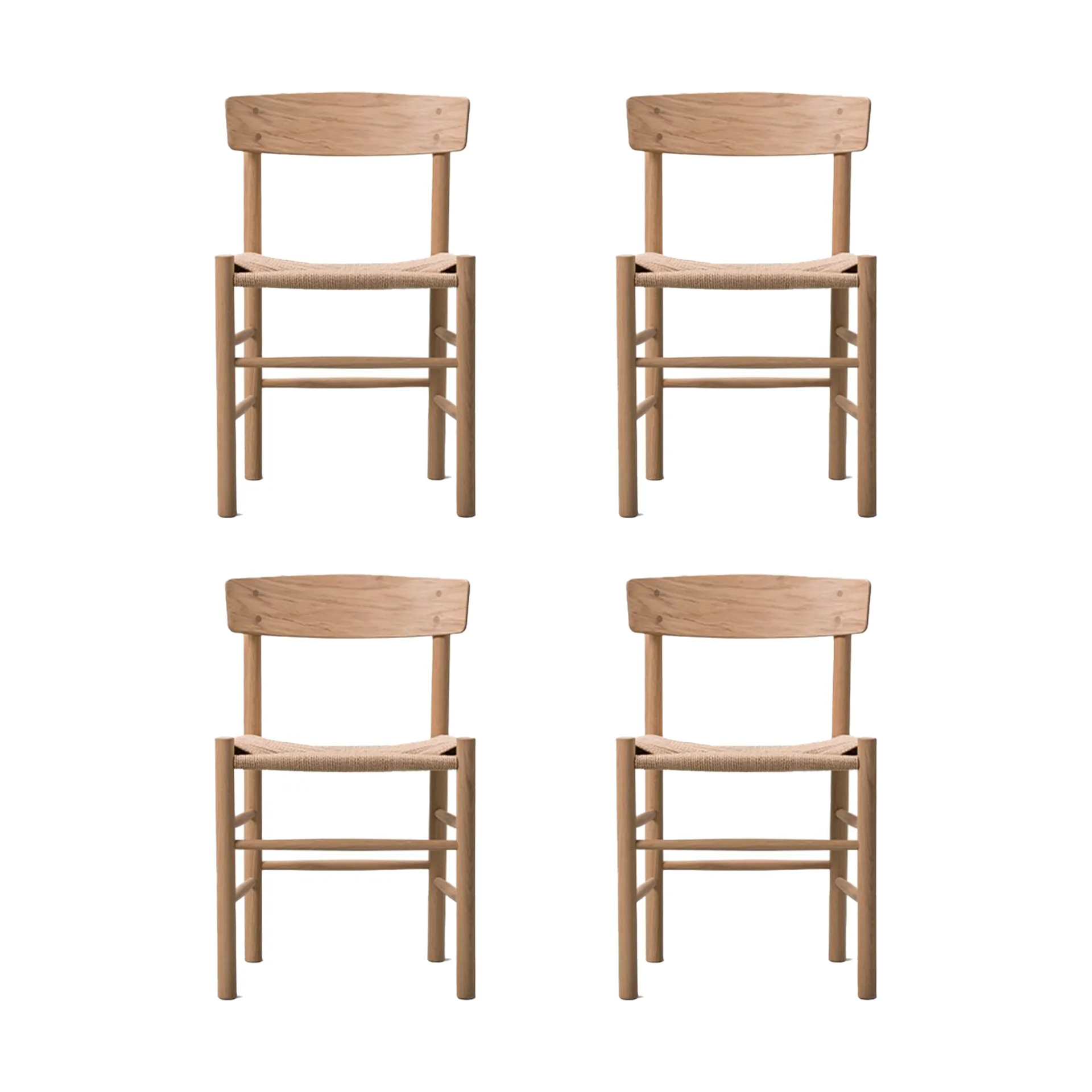 J39 stol, Lys oljet eik-flettet natur, 4-pakning,  Fredericia Furniture