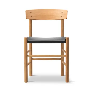 J39 stol - Oljad eik-lær Omni 301 Black - Fredericia Furniture