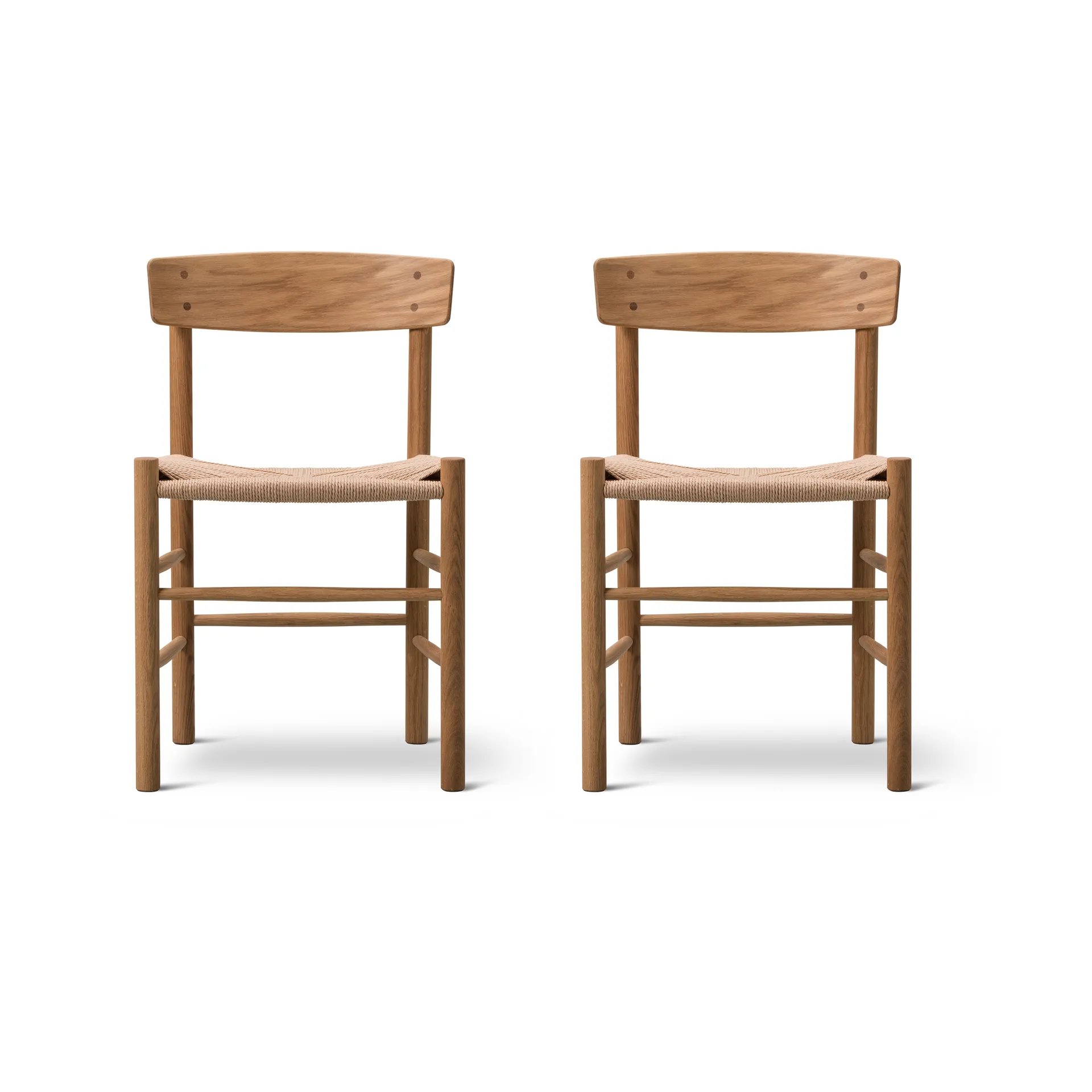 J39 stol, Oljet eik-flettet natur, 2-pakning,  Fredericia Furniture