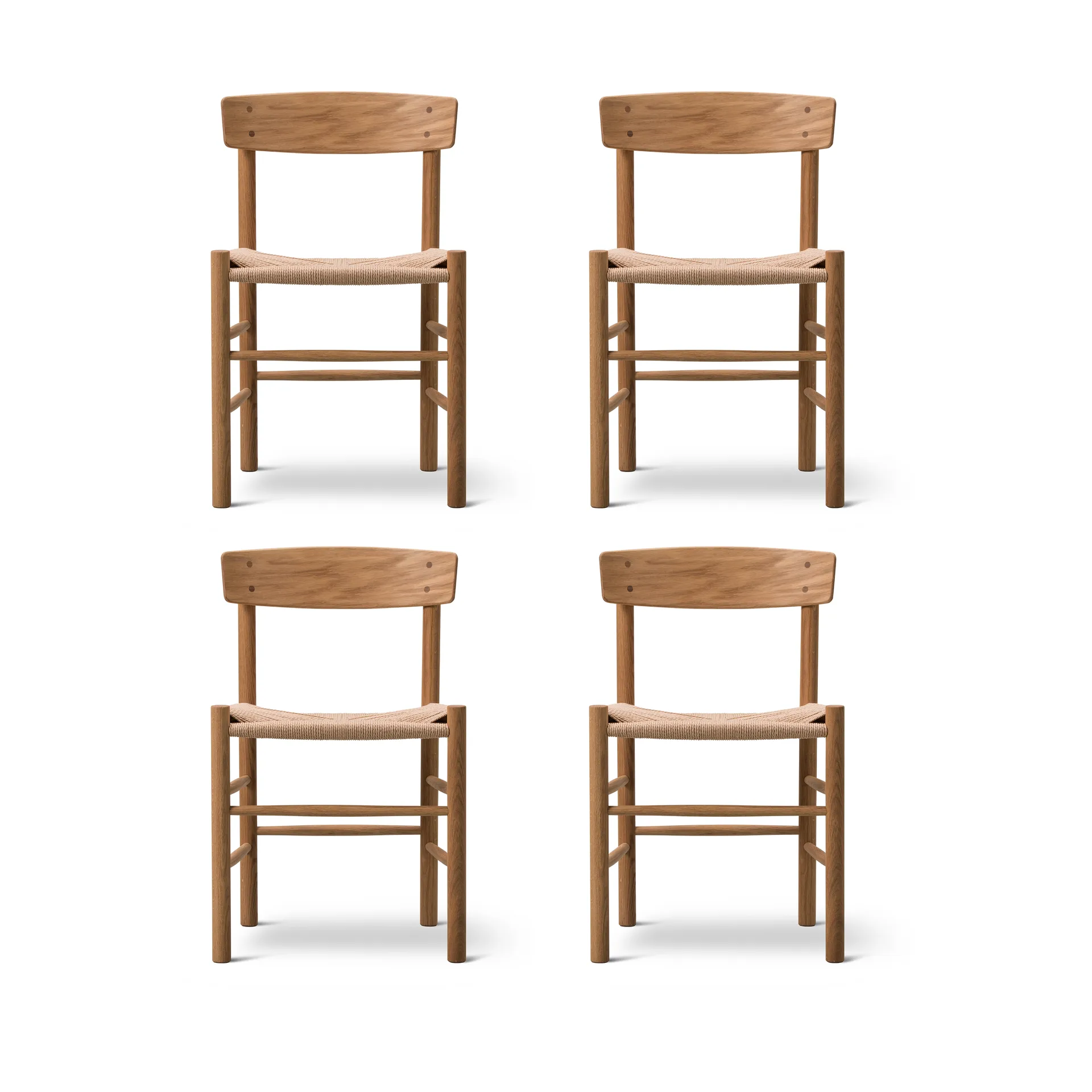J39 stol, Oljet eik-flettet natur, 4-pakning,  Fredericia Furniture