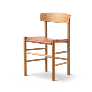 J39 stol - Oljet eik-skinn Omni 307 cognac - Fredericia Furniture