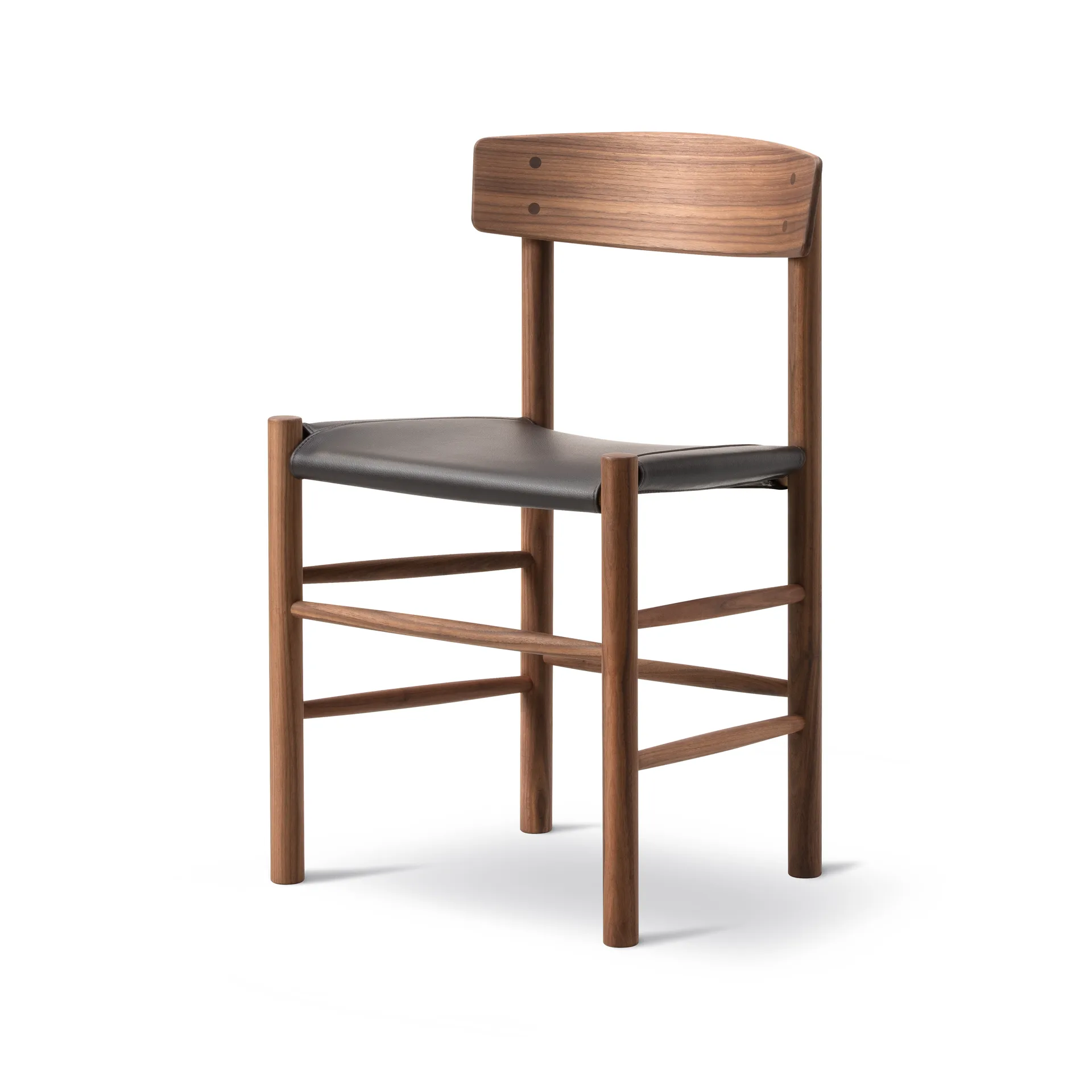 J39 stol, Oljet valnøtt-lær Omni 377 mørkbrun Fredericia Furniture