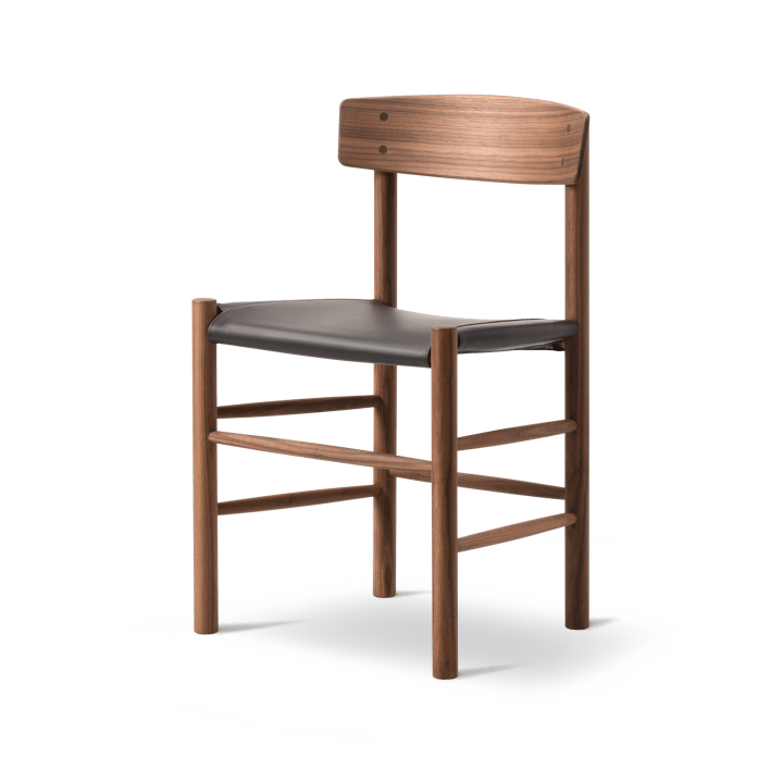 J39 stol, Oljet valnøtt-lær Omni 377 mørkbrun Fredericia Furniture