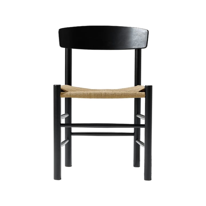 J39 stol - svart lakk eik, fletting natur - Fredericia Furniture