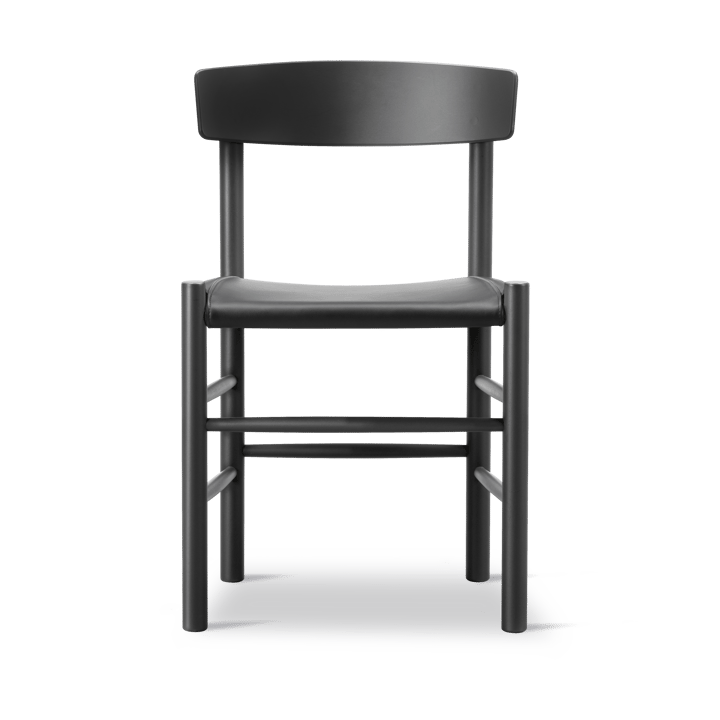 J39 stol - Svartlakkert bøk-lær Omni 301 svart - Fredericia Furniture