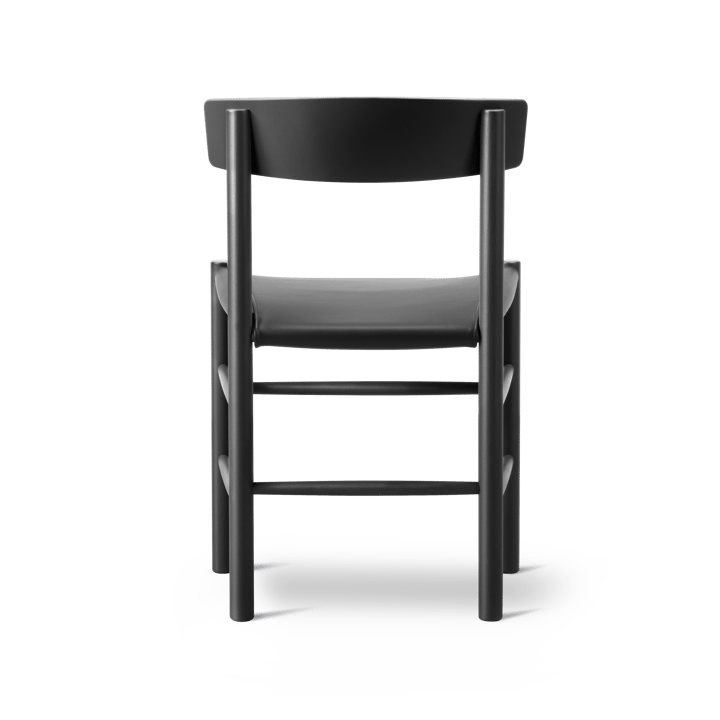 J39 stol, Svartlakkert bøk-lær Omni 301 svart Fredericia Furniture