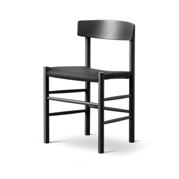 J39 stol - Svartlakkert bøk-svart canvas - Fredericia Furniture