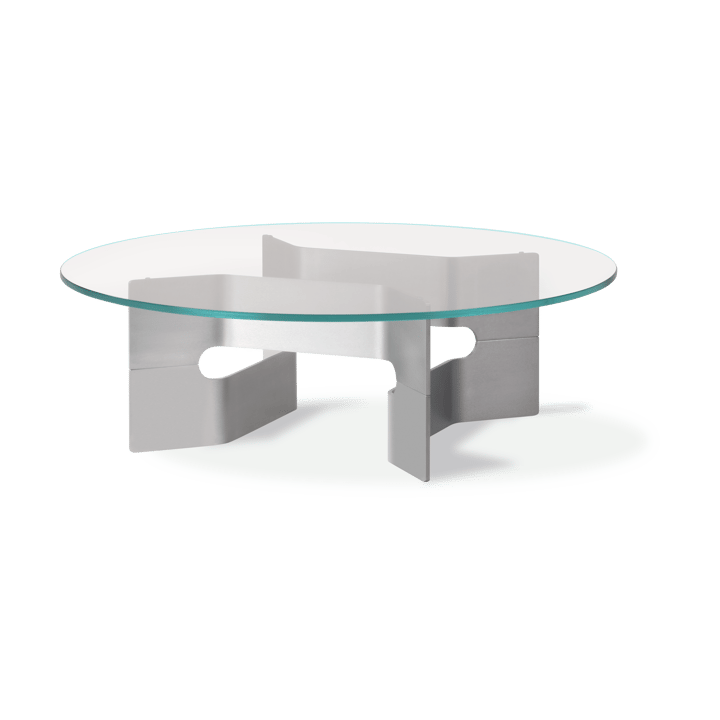 JG sofabord Ø98 cm - Glass-børstet aluminium - Fredericia Furniture