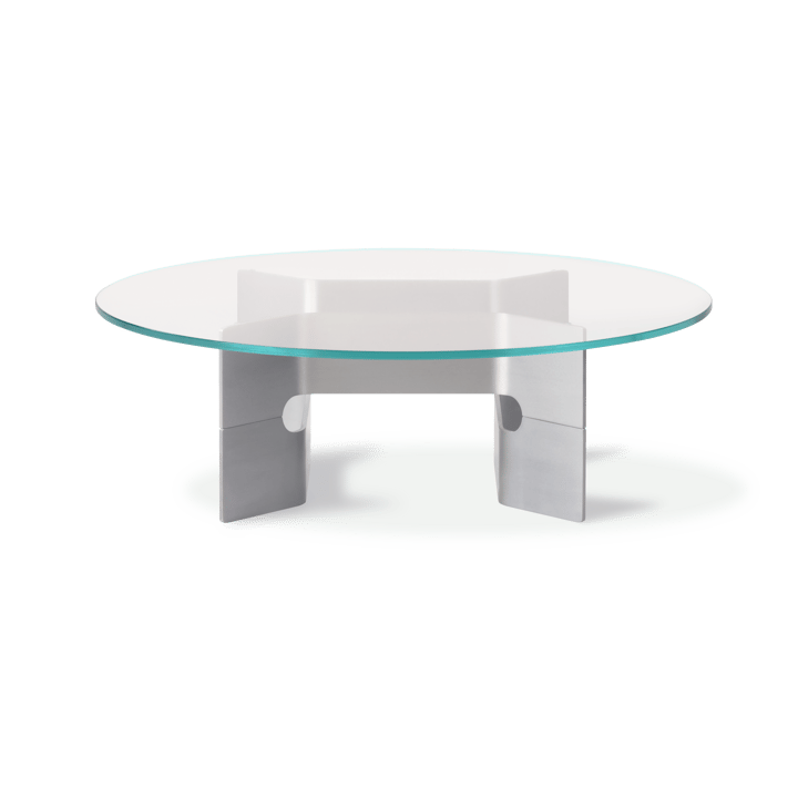 JG sofabord Ø98 cm, Glass-børstet aluminium Fredericia Furniture