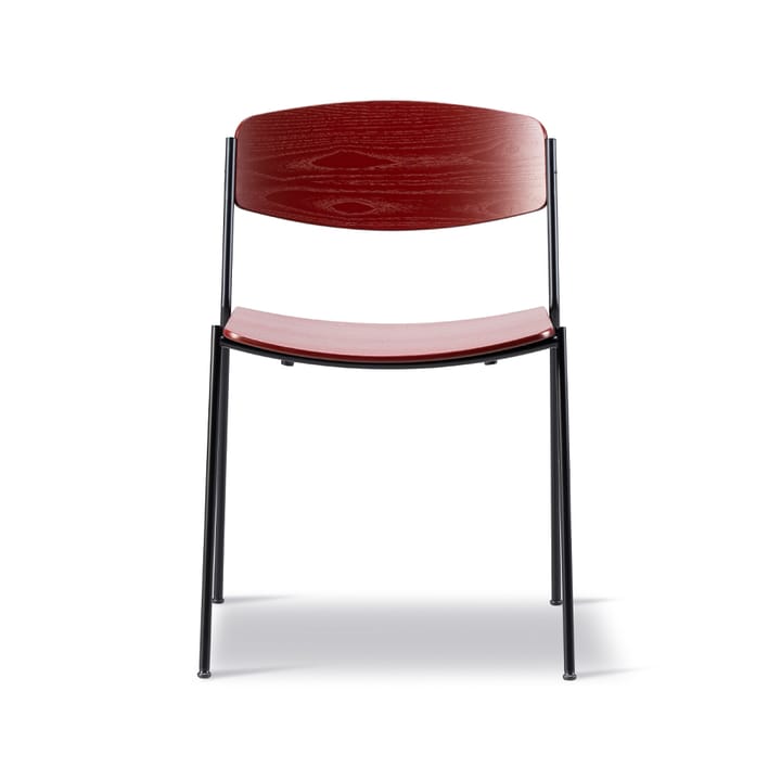 Lynderup 3080 stol - rød ask, svart stål stativ - Fredericia Furniture
