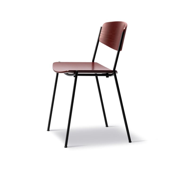 Lynderup 3080 stol, rød ask, svart stål stativ Fredericia Furniture