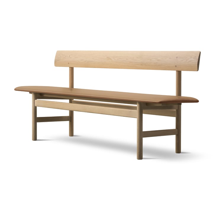 Mogensen 3171 benk - Lær omni 307-vokset eik - Fredericia Furniture