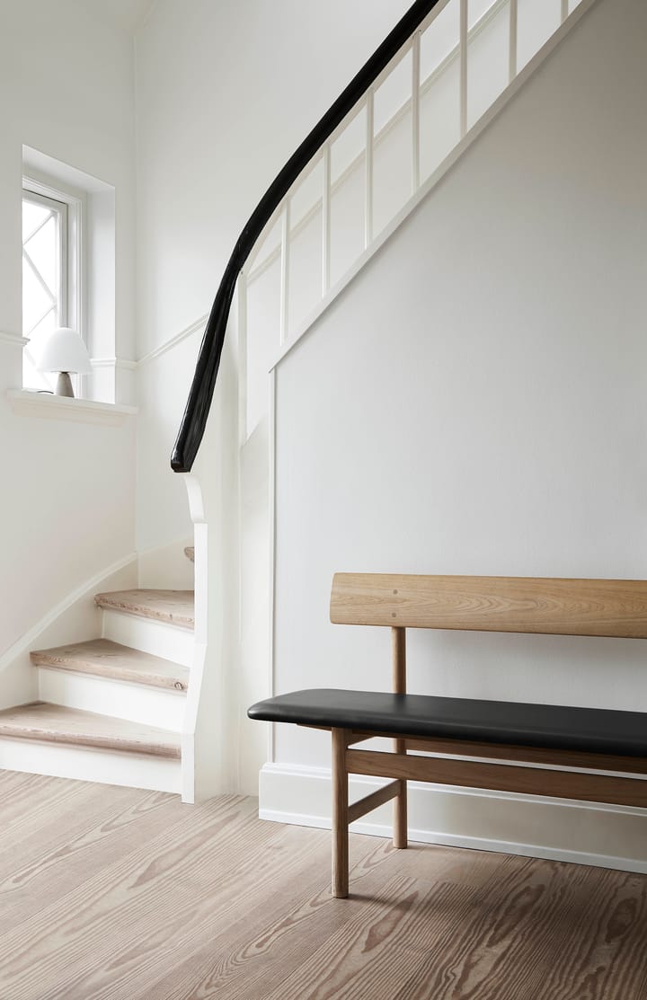 Mogensen 3171 benk, Lær omni 307-vokset eik Fredericia Furniture