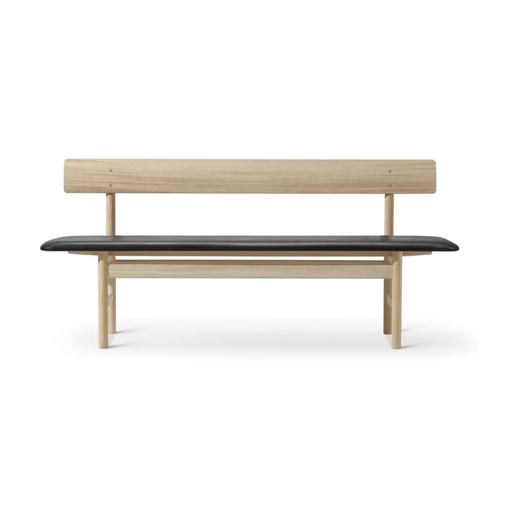 Mogensen 3171 benk - Såpet eik-lær omni 301 black - Fredericia Furniture