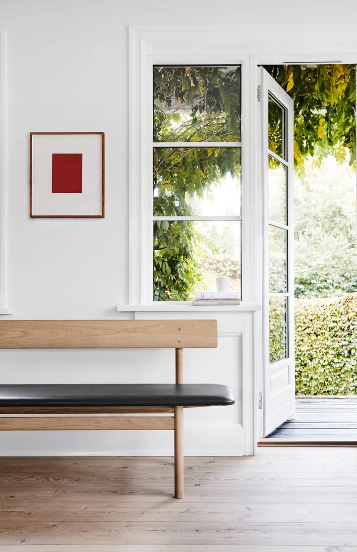Mogensen 3171 benk, Såpet eik-lær omni 301 black Fredericia Furniture