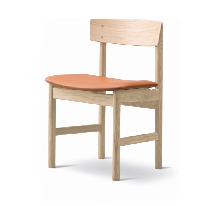 Mogensen 3236 stol, Såped eik-lær cognac 307 Fredericia Furniture