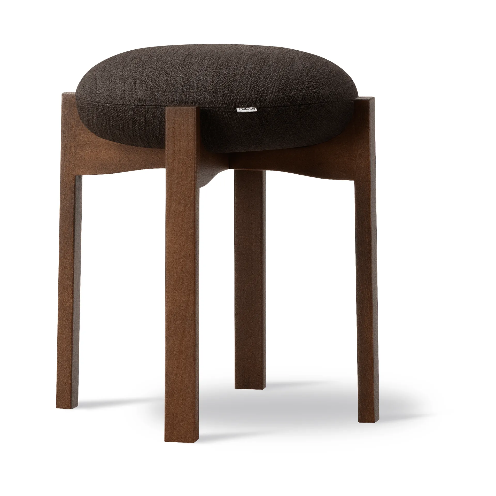 Pioneer rund krakk lav, Odino RC41 dark brown-mørklakkert bøk, Ø41x46 cm Fredericia Furniture