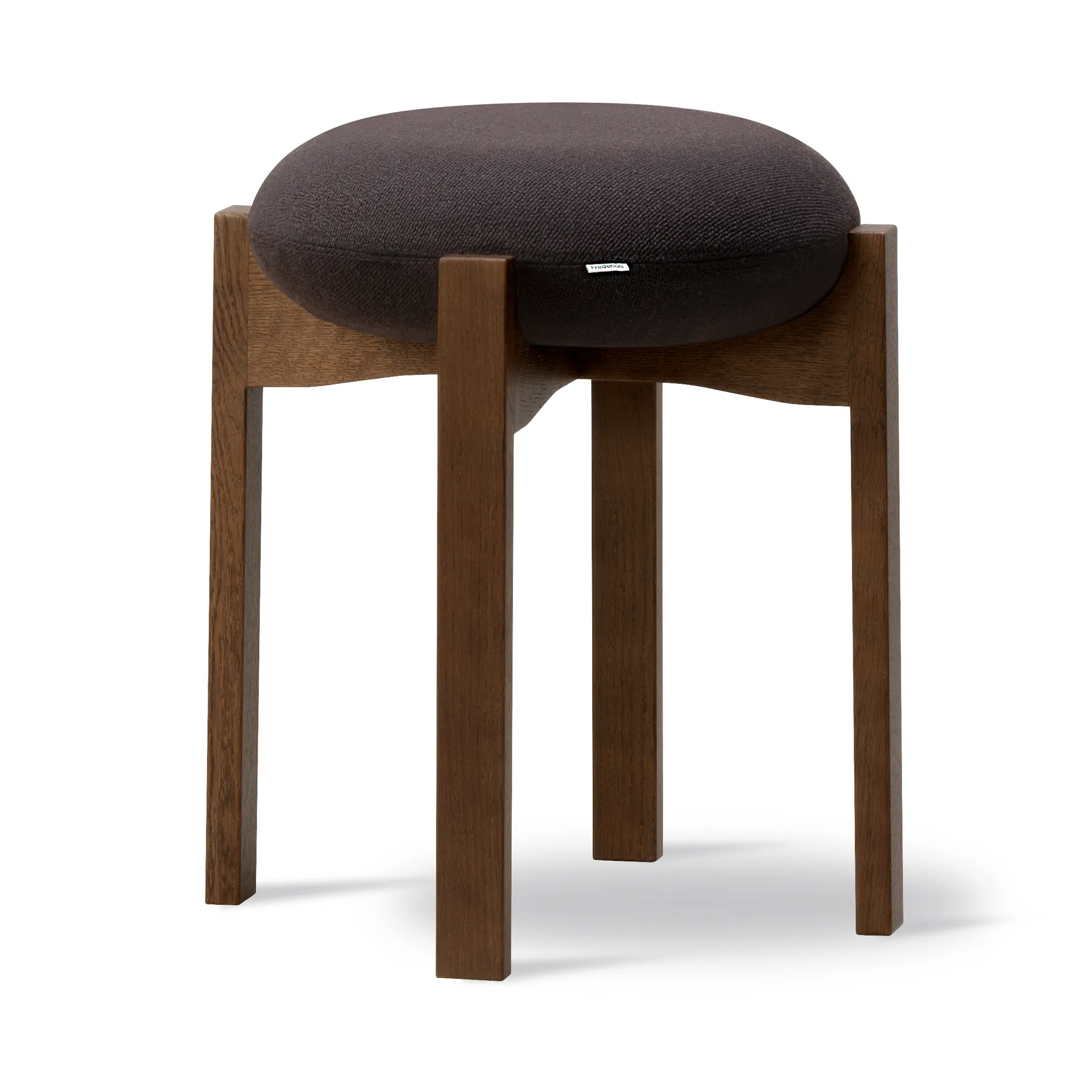 Pioneer rund krakk lav, Vidar 386-røktbeiset lakkert eik Fredericia Furniture
