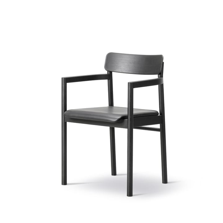 Post 3446 armlenestol - Lær premium 88-svart lakk eik - Fredericia Furniture