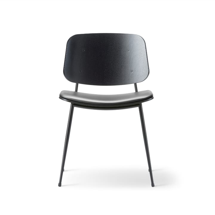 Søborg 3061 metal stol polstret sete - Lær Omni svart-svart stativ - Fredericia Furniture