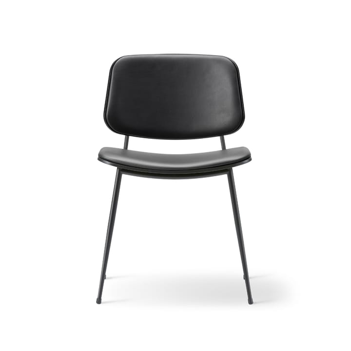 Søborg 3062 Metallstol fullt polstret - Lær omni 301 svart-svart - Fredericia Furniture