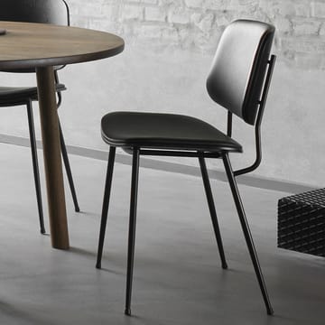 Søborg 3062 Metallstol fullt polstret - lær omni 307 cognac, lakkerte ektfarget ben - Fredericia Furniture