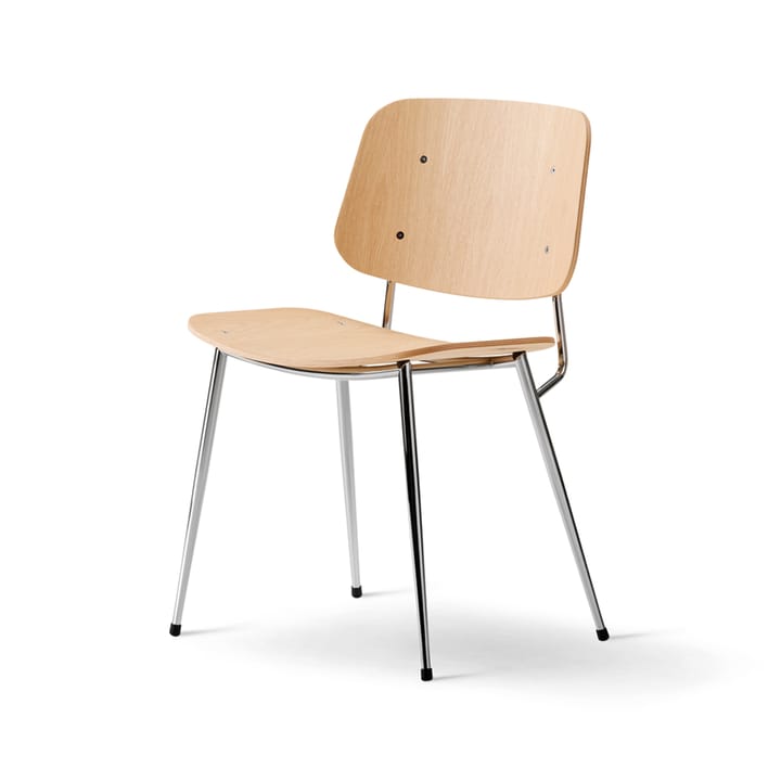 Søborg Metal stol - eik klarlakk, krom understell - Fredericia Furniture