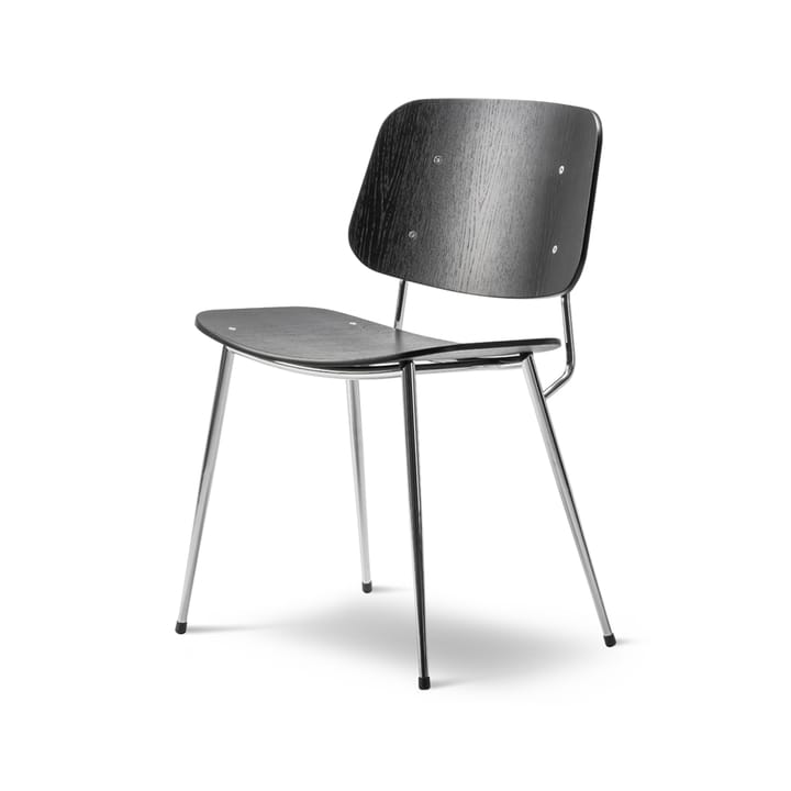 Søborg Metal stol - svart, krom understell - Fredericia Furniture