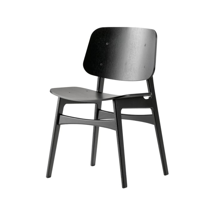 Søborg wood stol - svart lakk eik, svartlakkert eik understell - Fredericia Furniture