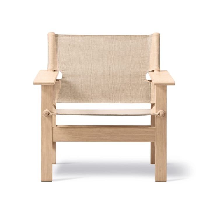 The Canvas Chair lenestol - canvas natur, såpet eikstativ - Fredericia Furniture