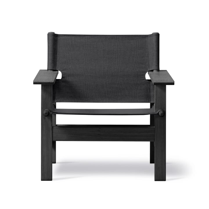 The Canvas Chair lenestol - canvas svart, svartlakkert eik - Fredericia Furniture