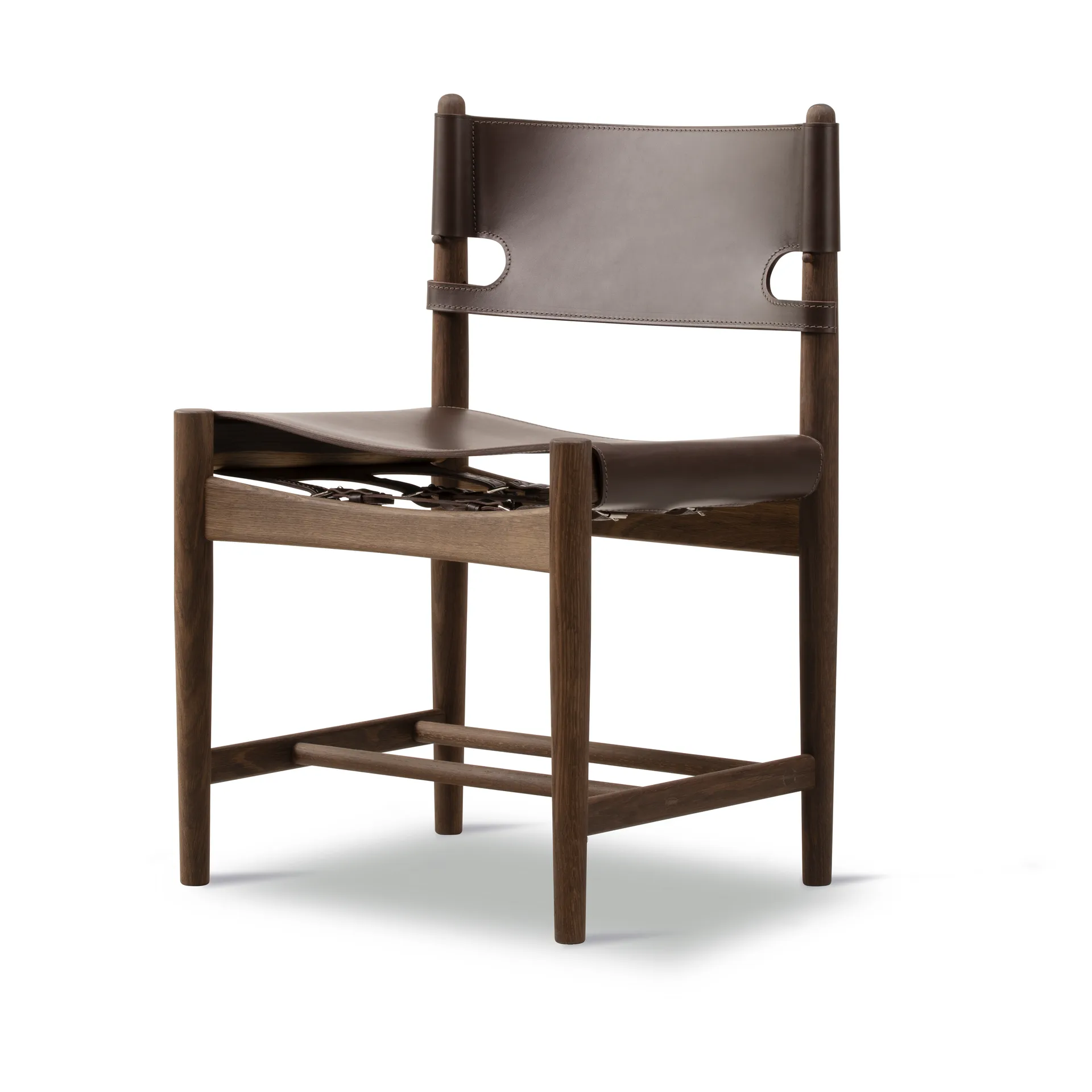 The Spanish Dining Chair, Lær mørkbrun-røkt eik Fredericia Furniture