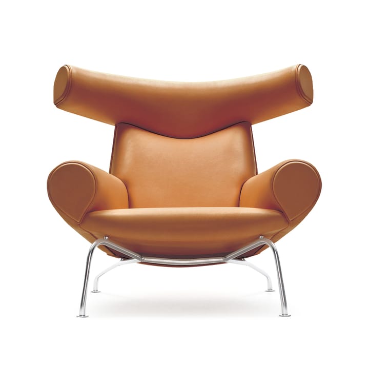Wegner Ox lenestol - Lær max 95-krom - Fredericia Furniture