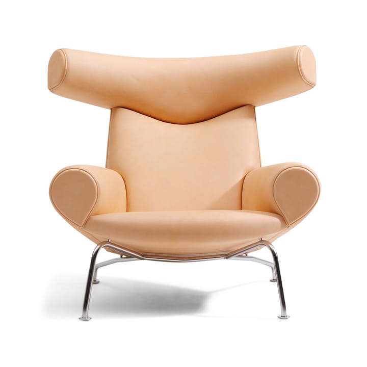 Wegner Ox lenestol - Lær vegeta 90-krom - Fredericia Furniture