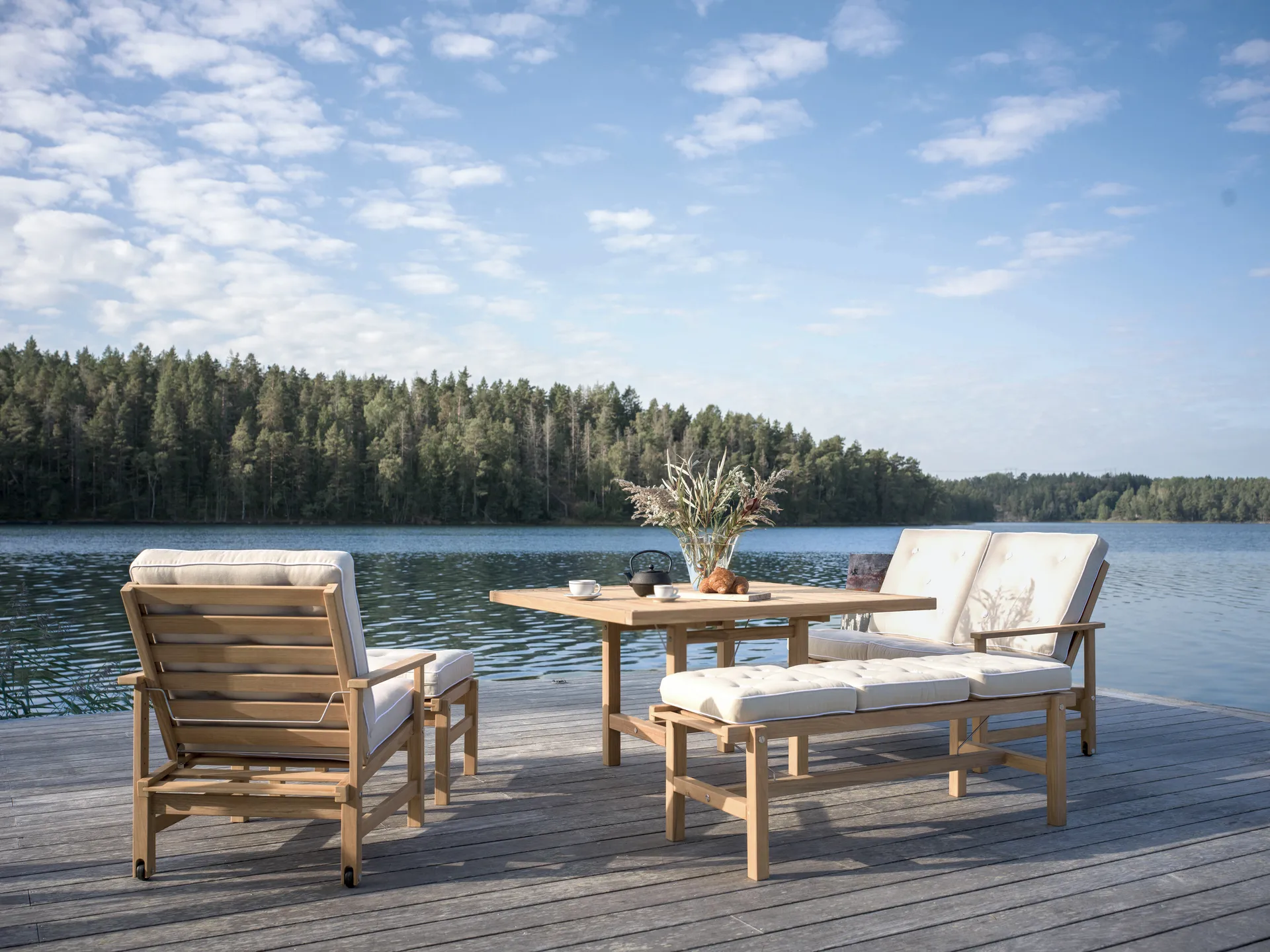 Bord 65, Teak, 128x120x68 cm Fri Form