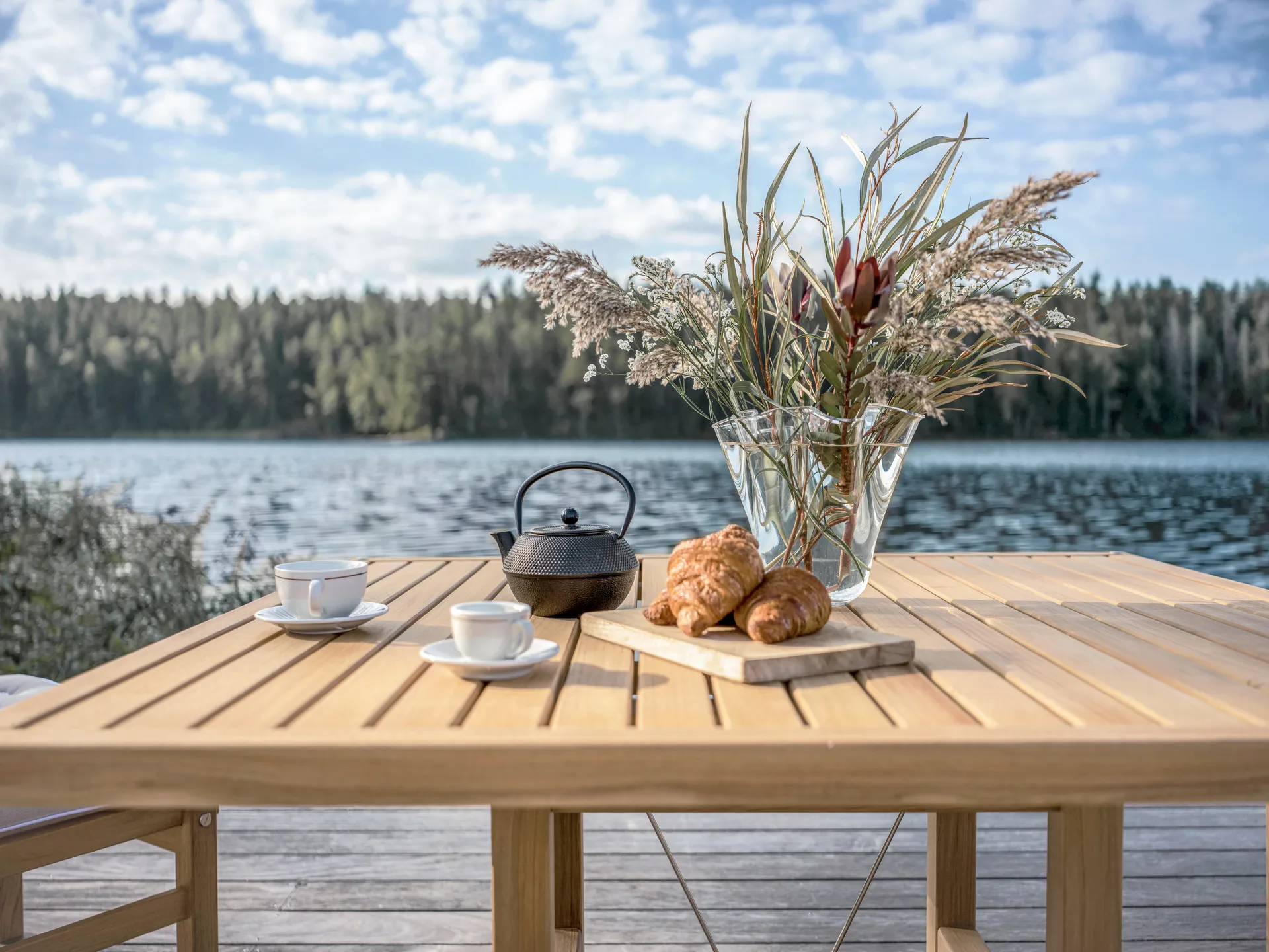 Bord 65, Teak, 128x120x68 cm Fri Form