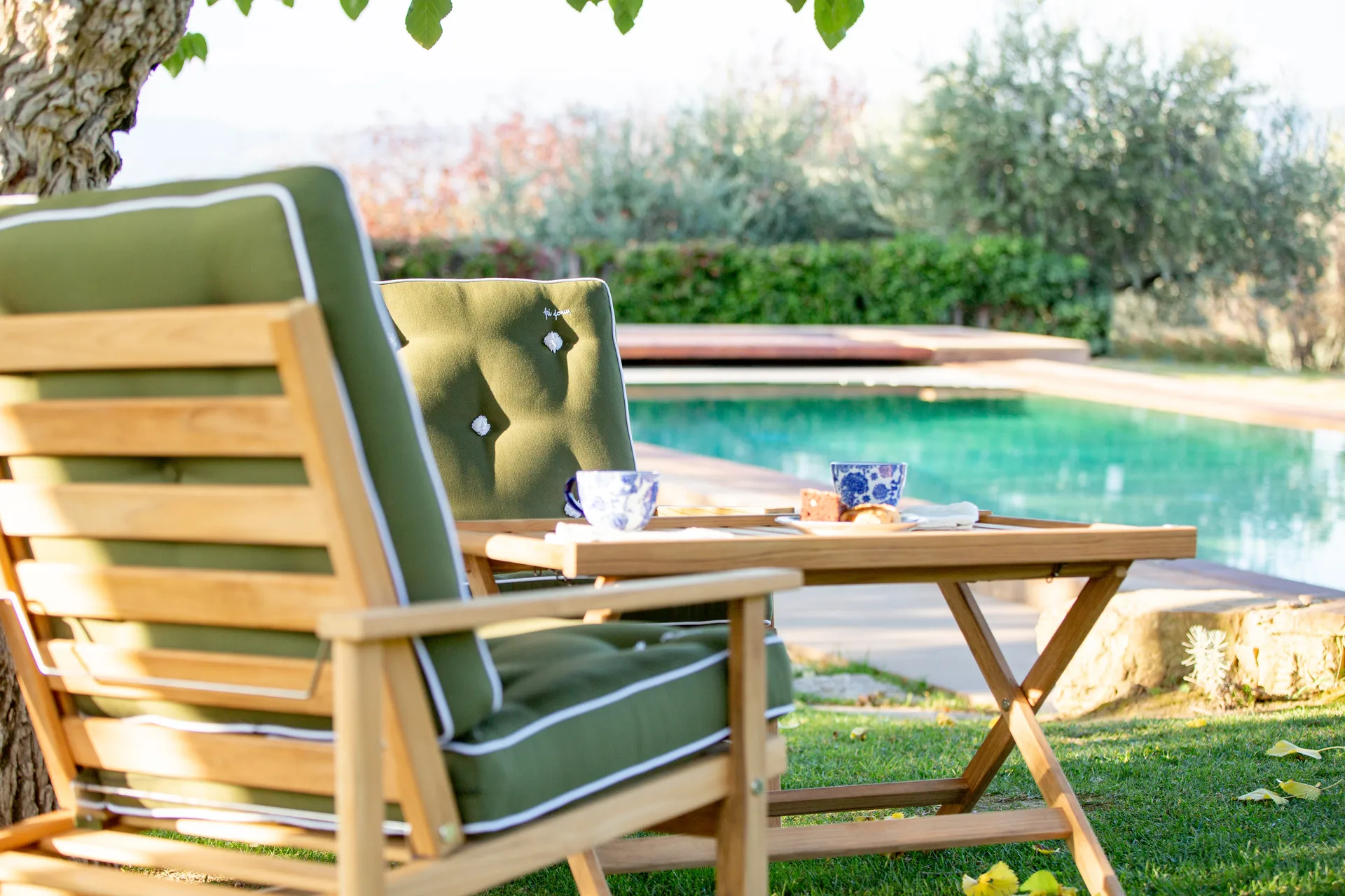 Lenestol 05, Teak Fri Form