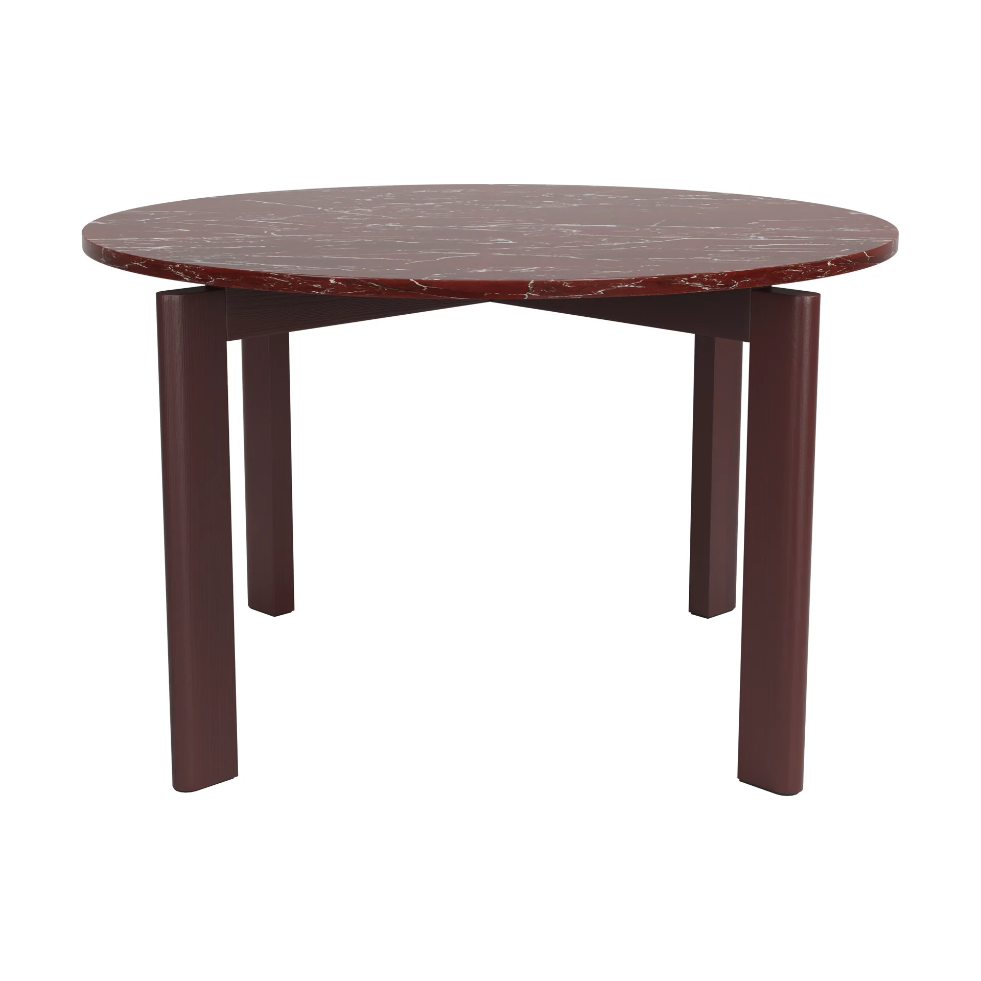 After spisebord Ø120 cm, Polert marmor-burgundy Fritz Hansen