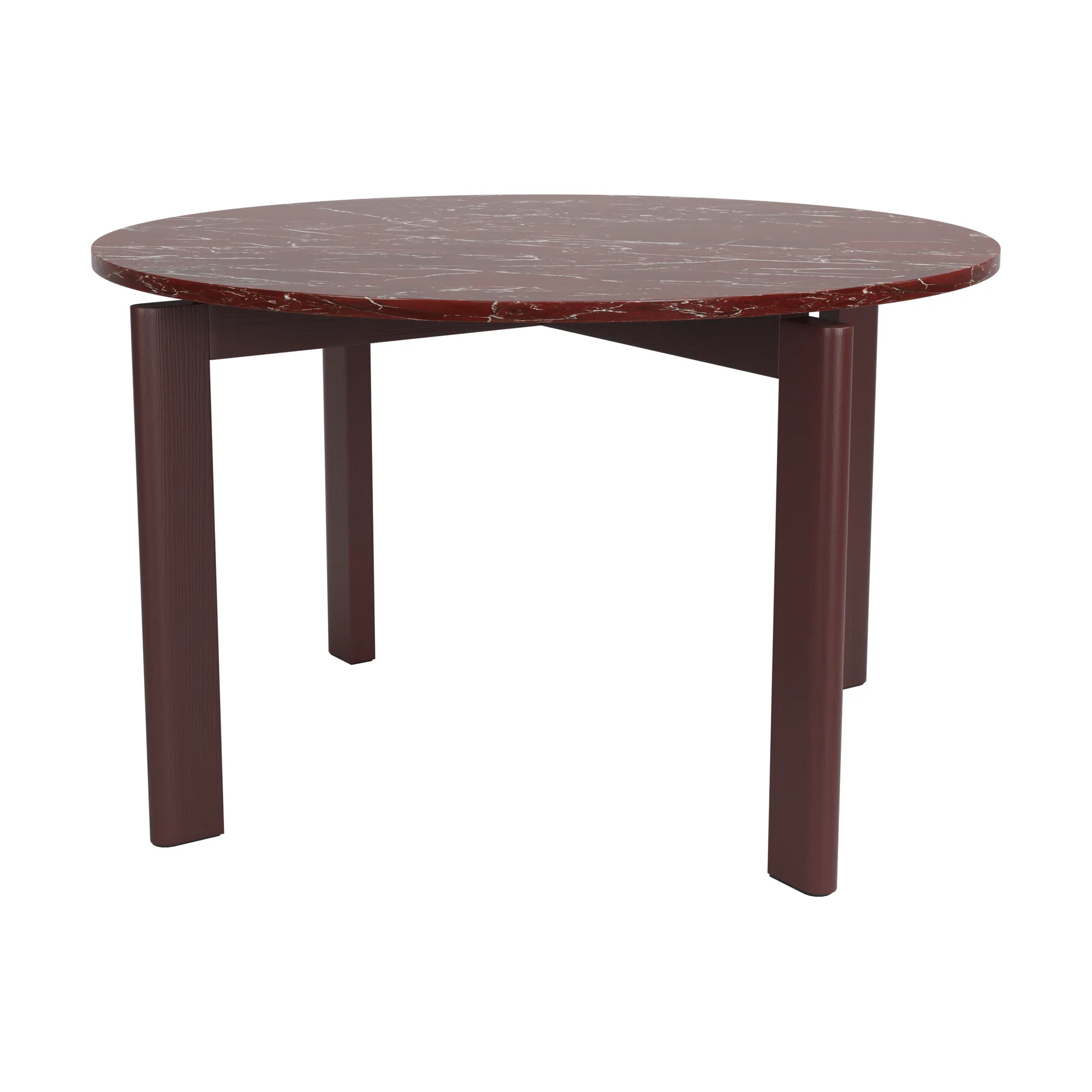 After spisebord Ø120 cm, Polert marmor-burgundy Fritz Hansen