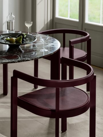 After spisebord Ø120 cm - Polert marmor-burgundy - Fritz Hansen