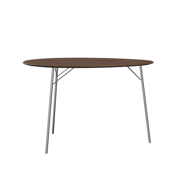 Ägget bord - Lakkert valnøtt-chrome - Fritz Hansen