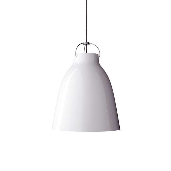 Caravaggio 1 pendel - Hvit blank-grå tekstilledning  - Fritz Hansen