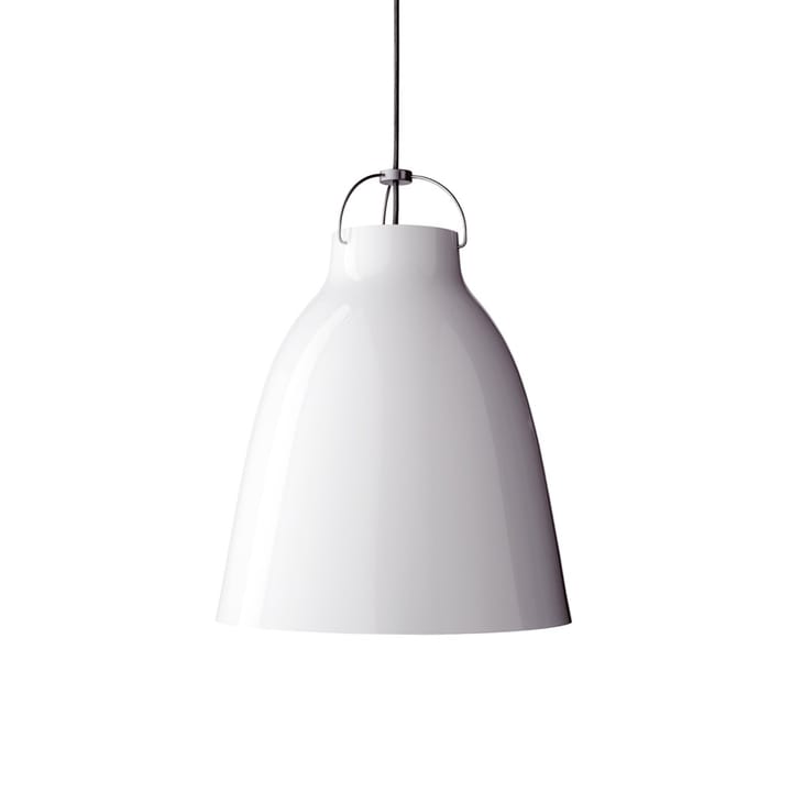 Caravaggio 2 pendel - Hvit blank-grå tekstilledning  - Fritz Hansen