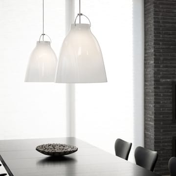 Caravaggio 2 pendel - Hvit blank-grå tekstilledning  - Fritz Hansen