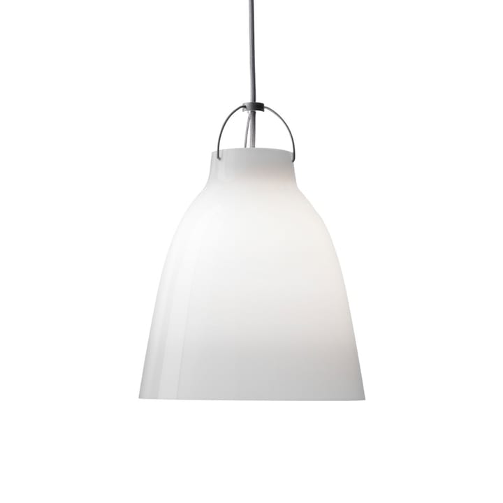 Caravaggio 2 pendel - Hvitt opalglass-grå tekstilledning - Fritz Hansen