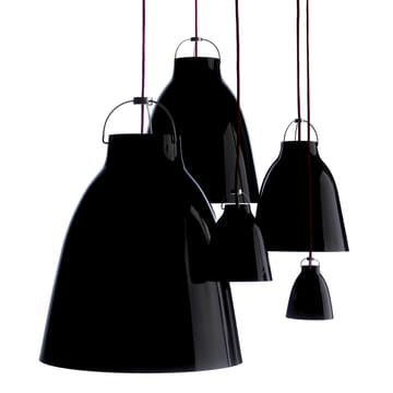 Caravaggio 2 pendel - Sort blank-rød tekstilledning - Fritz Hansen